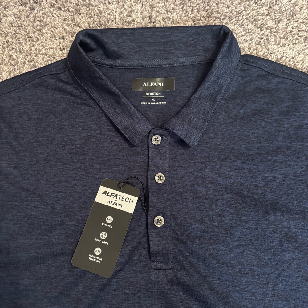 Alfani Men's Navy Blue Polo Shirt